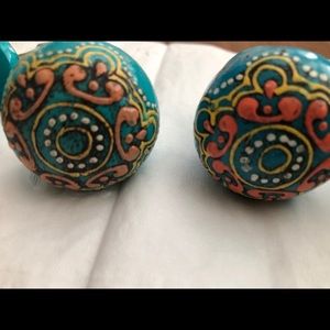 SOLD!!   Set of four Boho turquoise pulls/knobs!